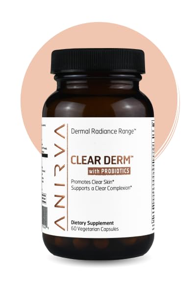 Clear Skin Supplement con Zinc & Probiotics per Adulti – Supporta l'acne ormonale, i breakouts & Rosacea – Pillole d'acne per la più chiara complessità – Anirva ClearDerm