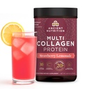 Antica Nutrition Collagen Peptides Polvere, Multi Collagen Protein, Donne & Uomini, Vitamina C, Probiotici, Collage idrolizzato, Supporta la pelle, Giunti, Salute Gut, Limonata di fragole, 24 Serve