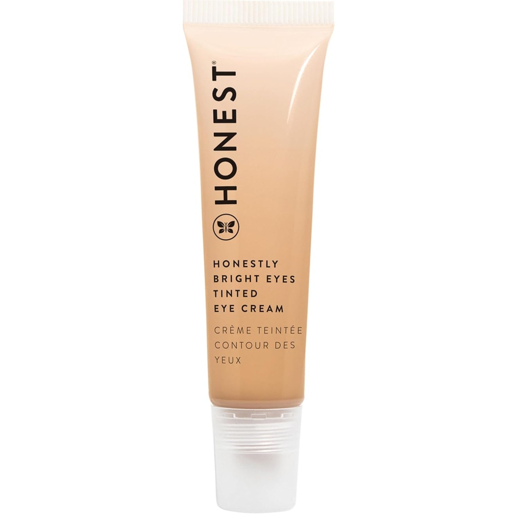 Onestamente Bright Eyes Tinted Eye Cream | Brightens + Diffuses Dark Circles | Acido Ialuronico + Squalane | EWG verificato, Vegan + Cruelty Free | Sandstone, 0.5 fl oz