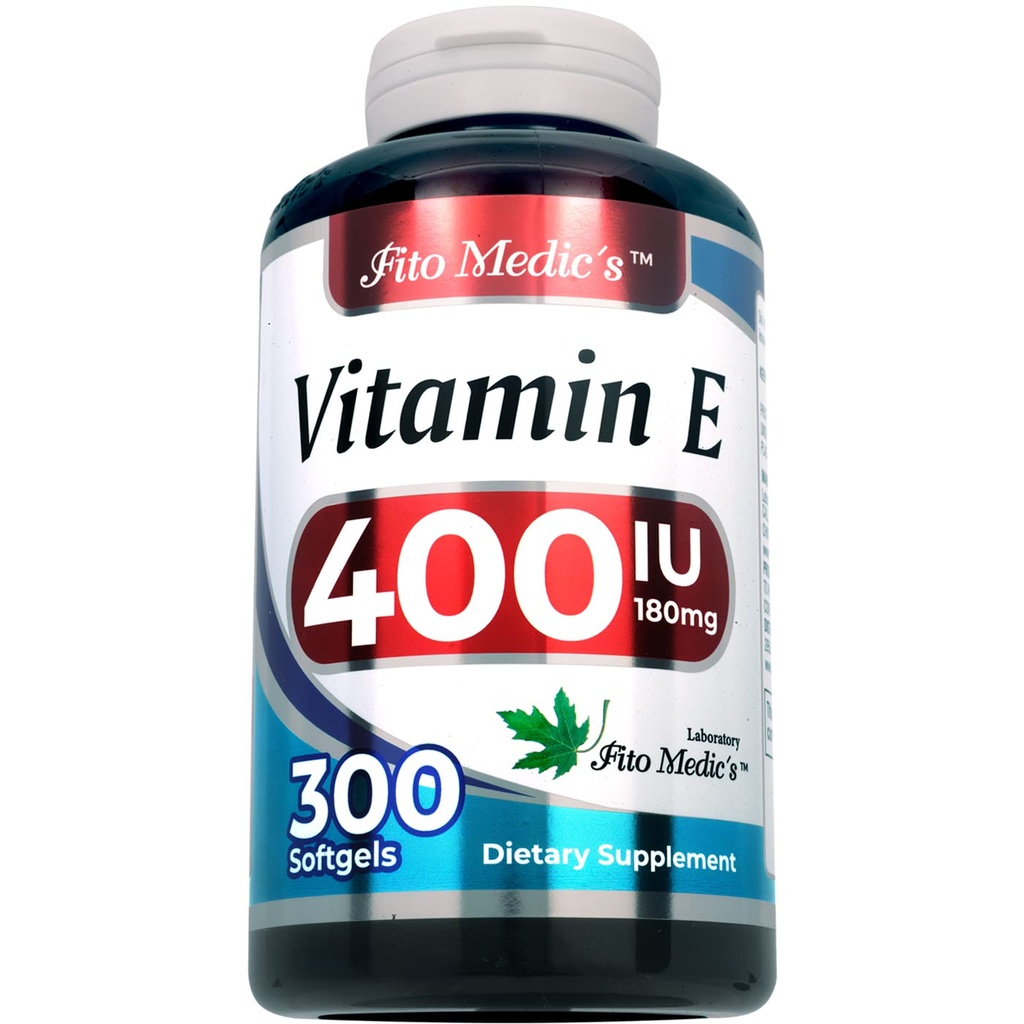 FITO MEDIC'S Lab - Vitamina e - 400 IU, 300 Softgels di - Pure- Vitamine e Olio - per il supporto antiossidante- Vitamina e Capsule - Ultra ad alto assorbimento- vitamina e.