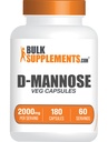 BulkSupplements.com D-Mannose Capsule - D-Mannose Supplemento, per Urinary Tract Support - Vegan & Gluten Free, 3 Capsule per Serving (2000mg), 180 Count (Pack of 1)
