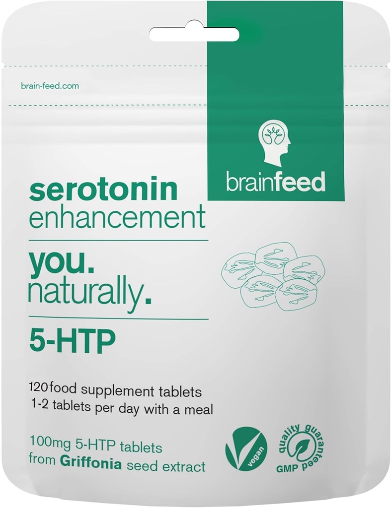 Integratori di serotonina (120) | 1-a-Day Serotonin Mood Support | 5HTP 100mg Per Tablet from Griffonia Seed Extract | Natural Serotonin Booster | 3 mesi di alimentazione