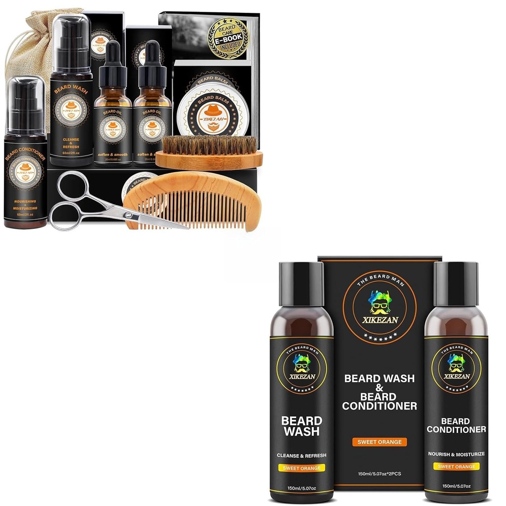 XIKEZAN Regali per uomini w / barba Kit e Beard Shampoo e Set condizionatore