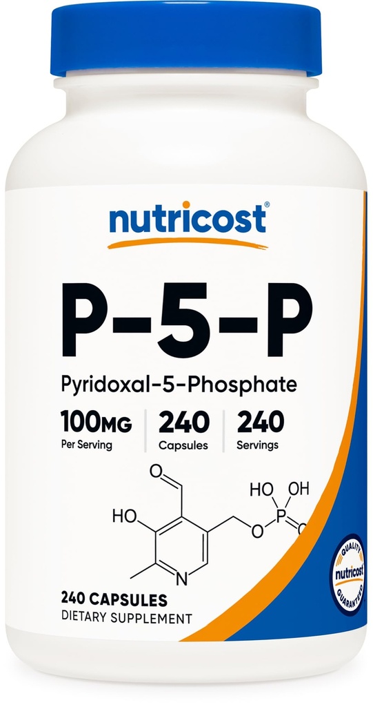Nutricost P5P Vitamina B6 Supplemento 100mg, 240 capsule (Pyridoxal-5-Phosphate) - Per vegetariani, Non OGM, Gluten Free