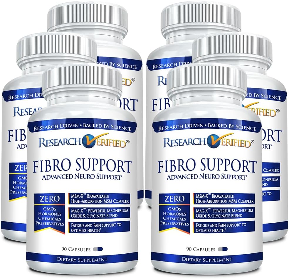 Ricerca Supporto Fibro verificato - 540 capsule - MSM, Magnesio, Vitamina D3, BioPerine - 6 mesi di fornitura - Vegan