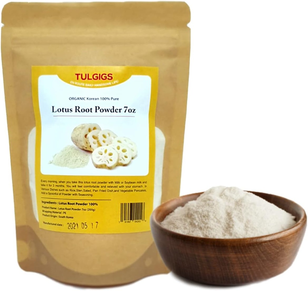 Polvere di radice di loto 7Oz (200g) naturale 100% puro sano aminoacido di vitamina C di fibra naturale fatto in KOREA