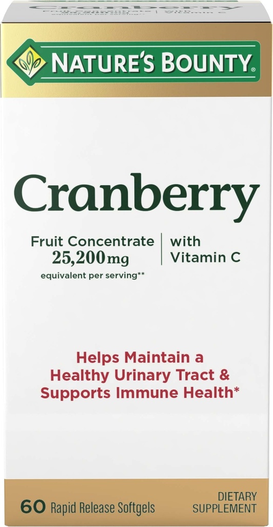 Integratore alimentare a base di mirtilli, Supporta il tratto urinario e la salute immunitaria, Softgels, 25.200 Mg, 60 Ct