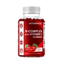 Vitamatic Vitamina B Complex Gummies con Vitamina C & Inositol - Natural Strawberry Flavor - 60 Gummies (1 Bottiglia)