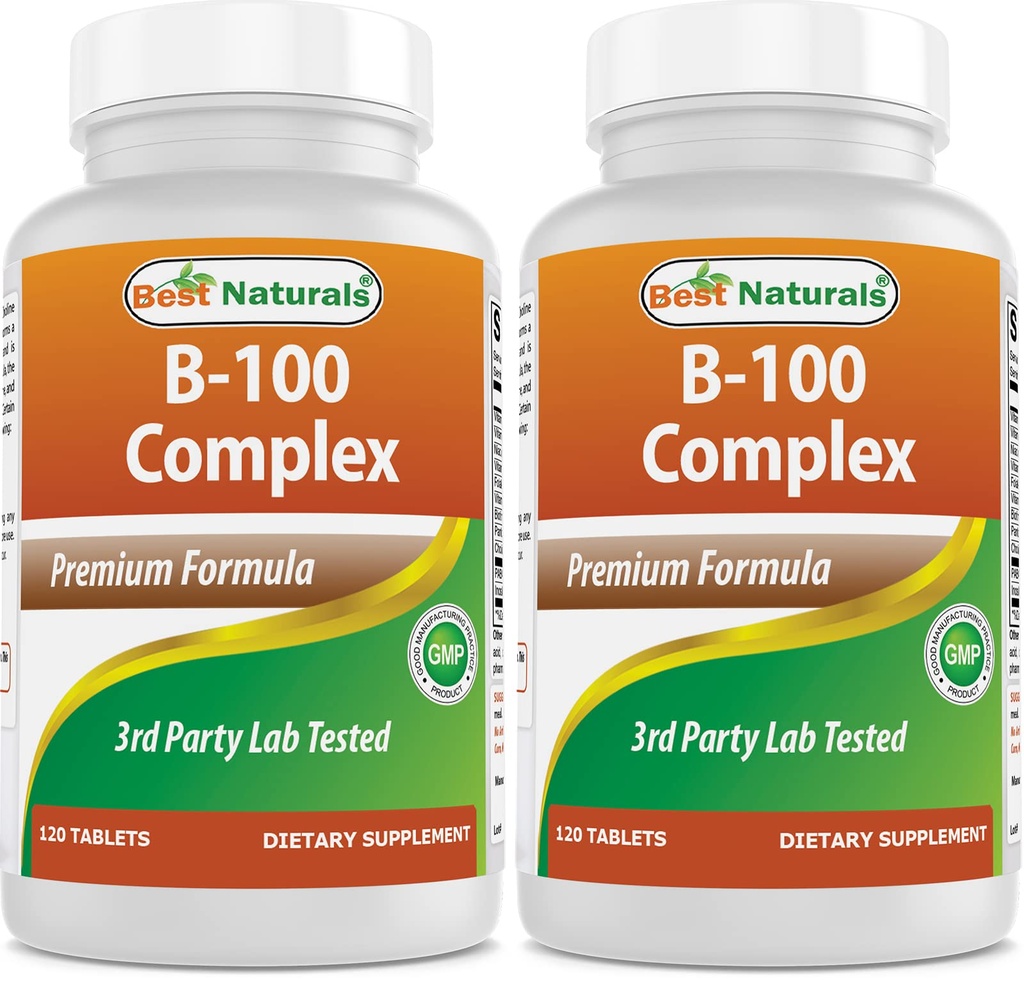Best Naturals B 100 Complex 120 compresse (B Complex Vitamins) (120 conteggio (Pack of 2))