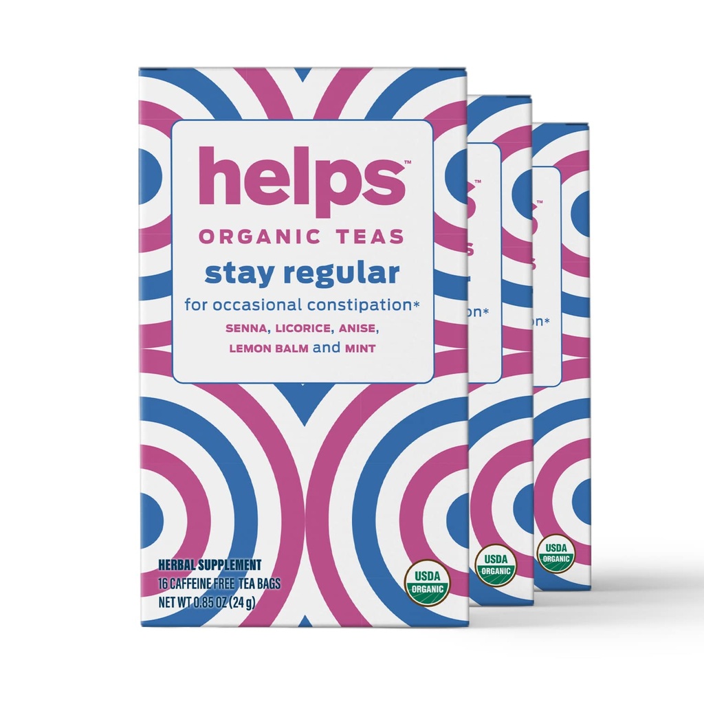 HELPS TEAS | Aiuta a mantenere il tè regolare | miscela organica di senna, liquirizia, anice, limona e menta. Allevia la costipazione occasionale | Effetto lassativo e drenante | Confezione di 3