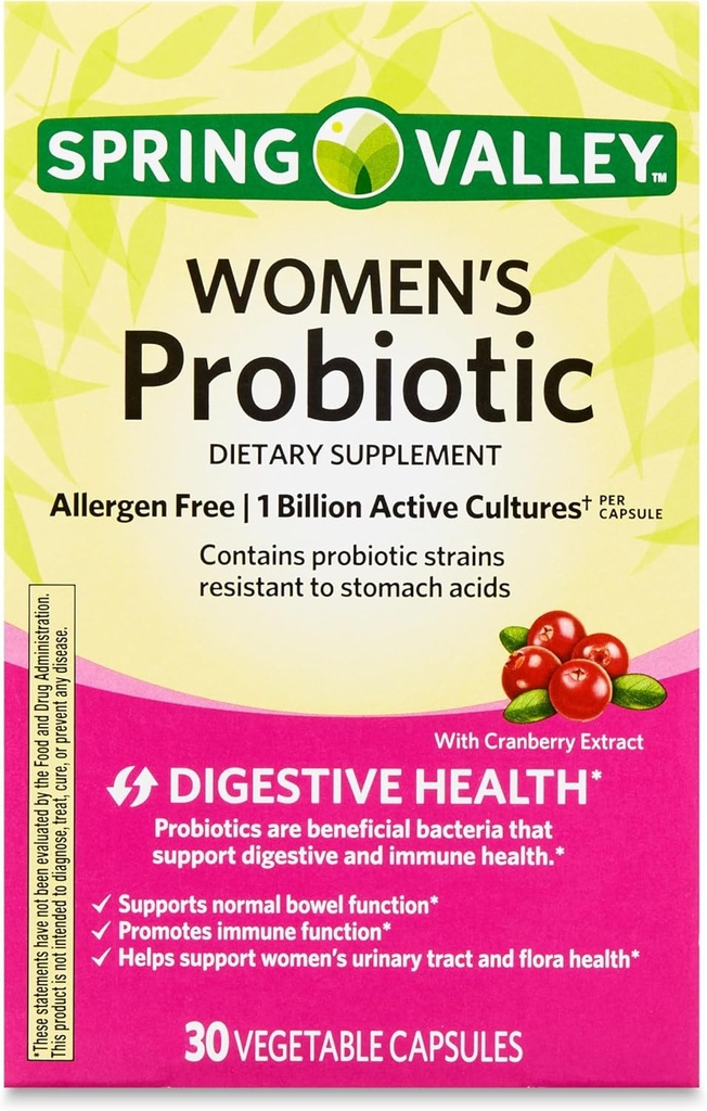 Integratore Probiotico femminile con Inulina e Mirtillo Prebiotico – Digestivo, Urinario, & Assistenza Sanitaria Immune, 1 miliardo di Culture Attive, 8 Strains, 30 Conta capsule – Probiotici per la Salute Gut per le Donne