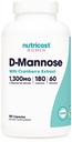 Nutricost D-Mannose con estratto di mirtillo per le donne 1300mg 180 capsule