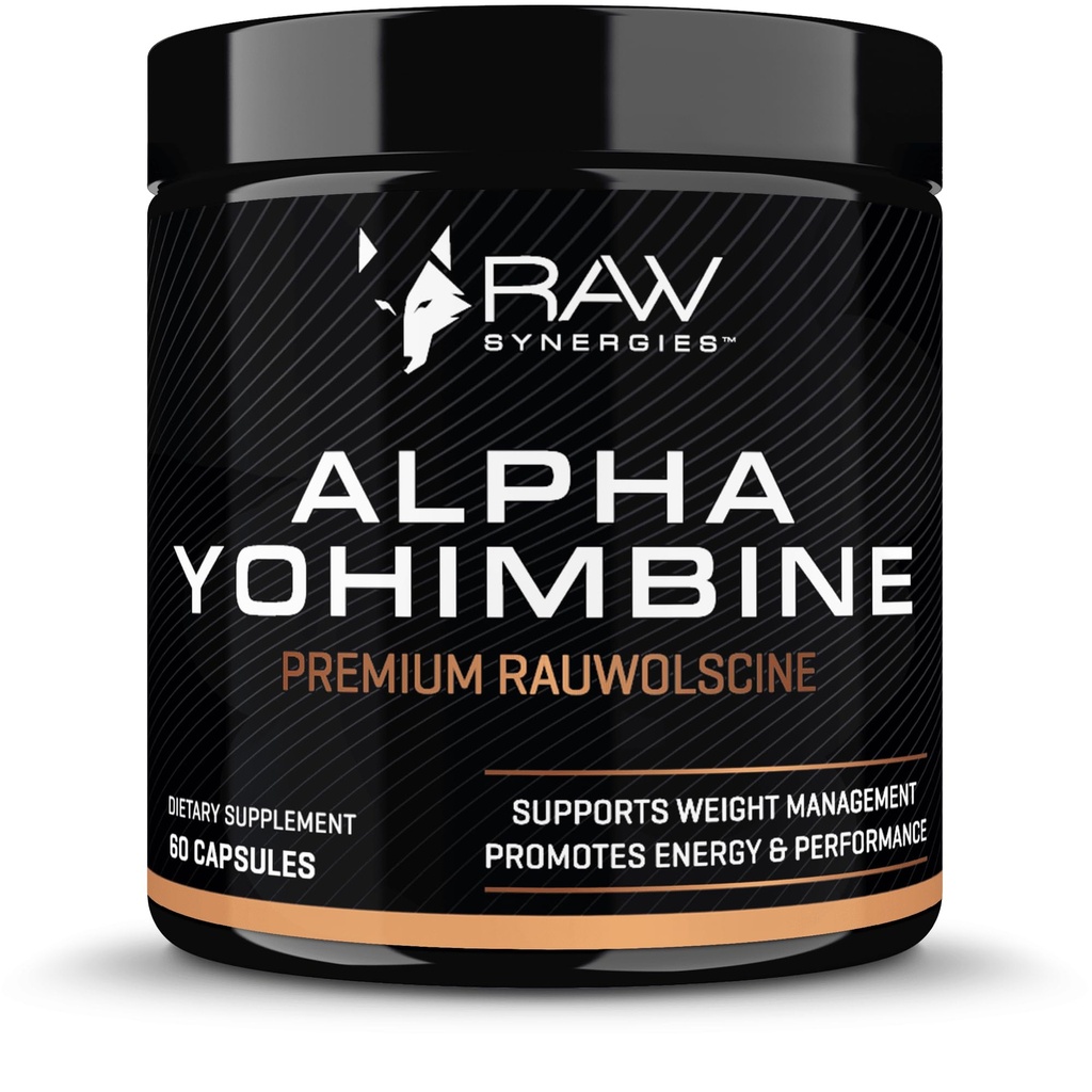 Alpha Yohimbina – Yohimbe Bark Fat Burner, Pillole di perdita di peso che funzionano velocemente - 3 ° partito testato per purezza e potenza, 60 capsule da sinergie RAW