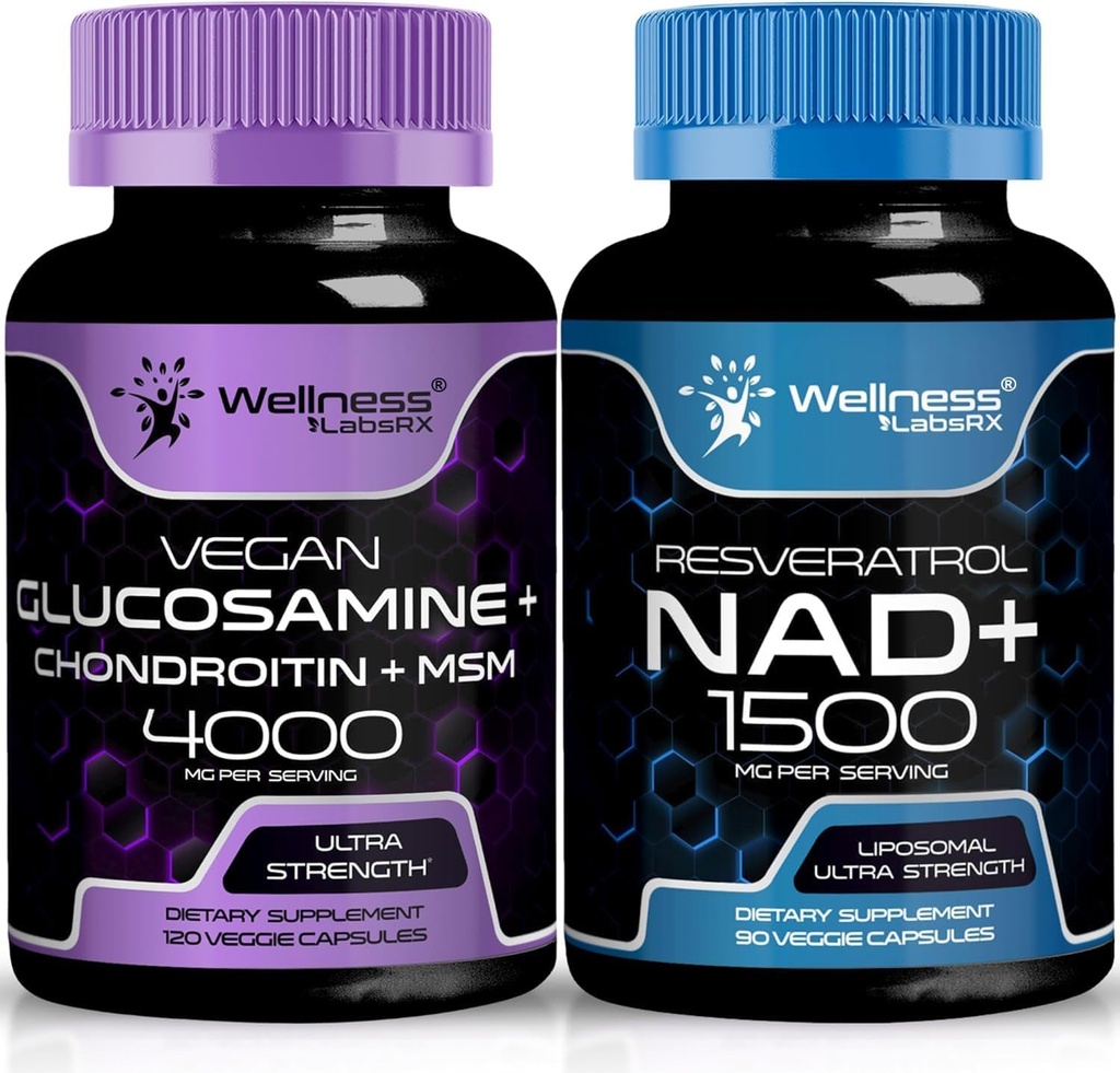 WELLNESS LABSRX Glucosamine Chondroitin MSM | capsule di supplemento NAD
