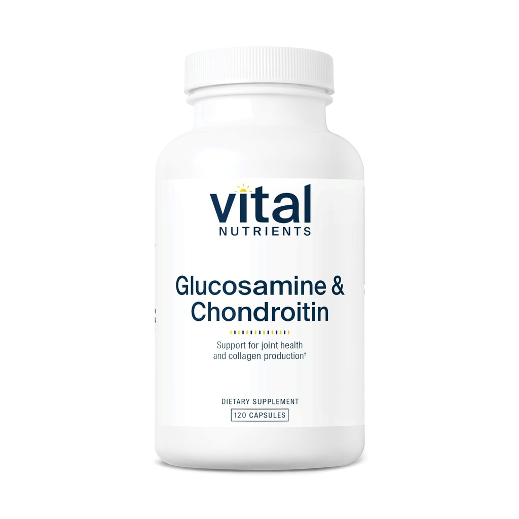 Vital Nutrients Glucosamine & Chondroitin | Cartilage sano, mobilità e supporto congiunto Supplemento | Gluten, Latticini, Soy Free | Non OGM | 120 capsule
