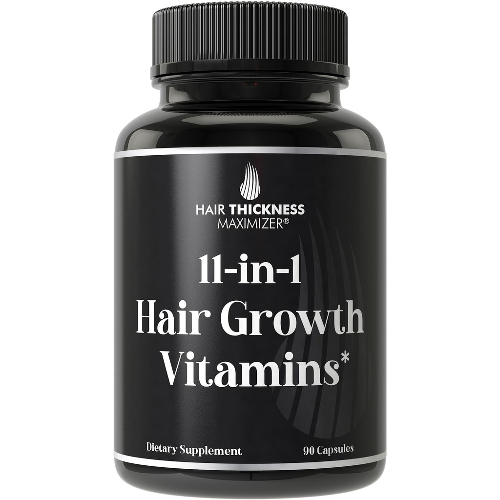 11-in-1 Vegan Crescita dei capelli Vitamine per la tintura e i capelli fragili – Advanced Vitamin Complex con 5000mcg Biotina, Semi di zucca, Zinco.