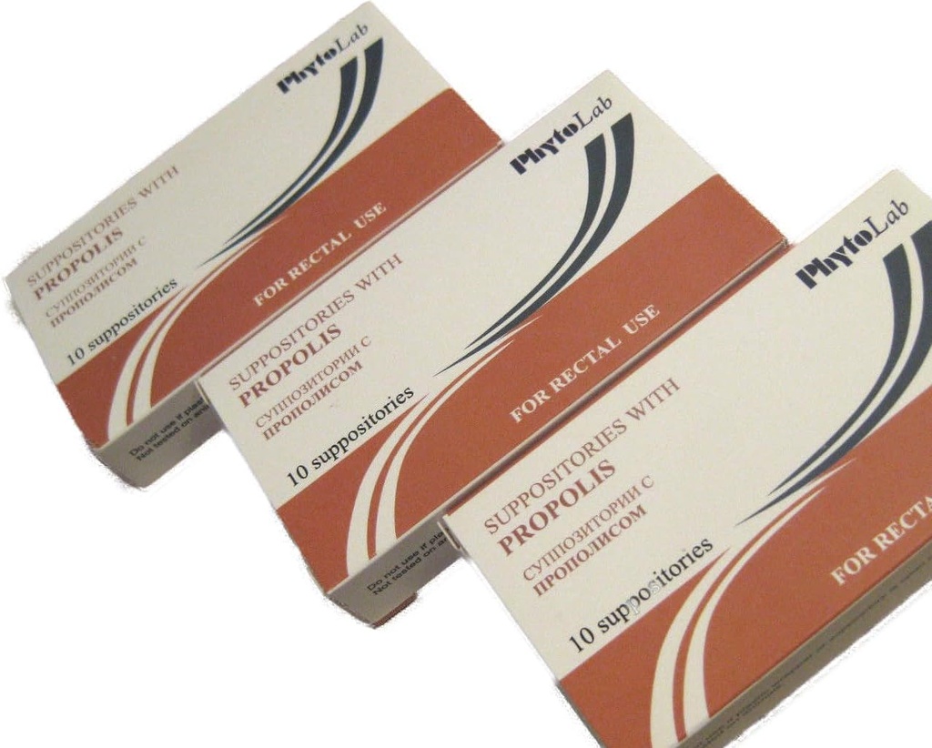 Propolis Suppositories Confezione di 3 (30 Suppositories), Bianco