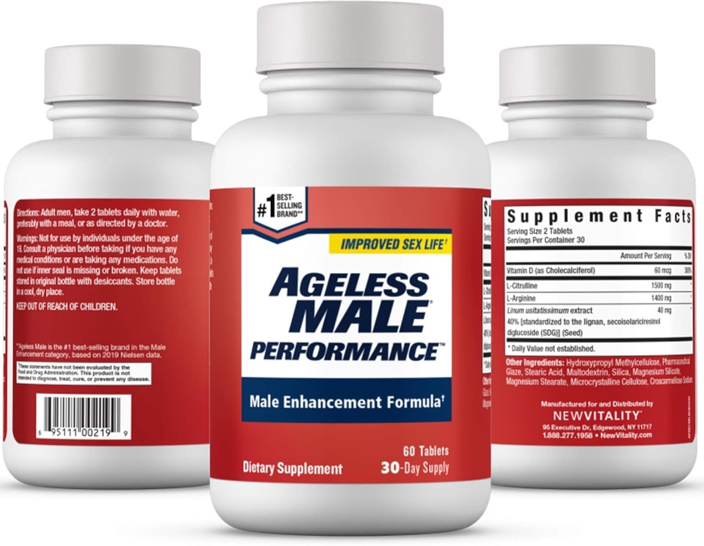 Booster di ossido nitrico per gli uomini - Promuovi la circolazione sanguigna, eccitazione, produzione di energia, azionamento, stamina, supplemento di salute (60 compresse, 1 bottiglia)