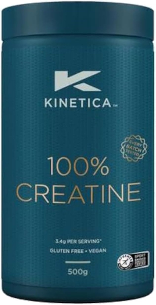 Kinetica 100% Creatina Monoidrato Polvere, 147 Serve, Creapure Creatina. Integratori nutrizionali, Vegan & Gluten Free 500g