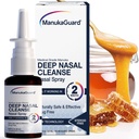 ManukaGuard Medical Grade Manuka Miele spray nasale naturale con soluzione salina per il supporto di congestione, Sinus and Allergy Relief, Nasal idratante, Miele neozelandese, MGO 600, 0.65 fl oz Bottiglia