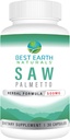 Best Earth Naturals Saw Palmetto 500 mg per sostenere capelli, prostata, tratto urinario 30 Conte