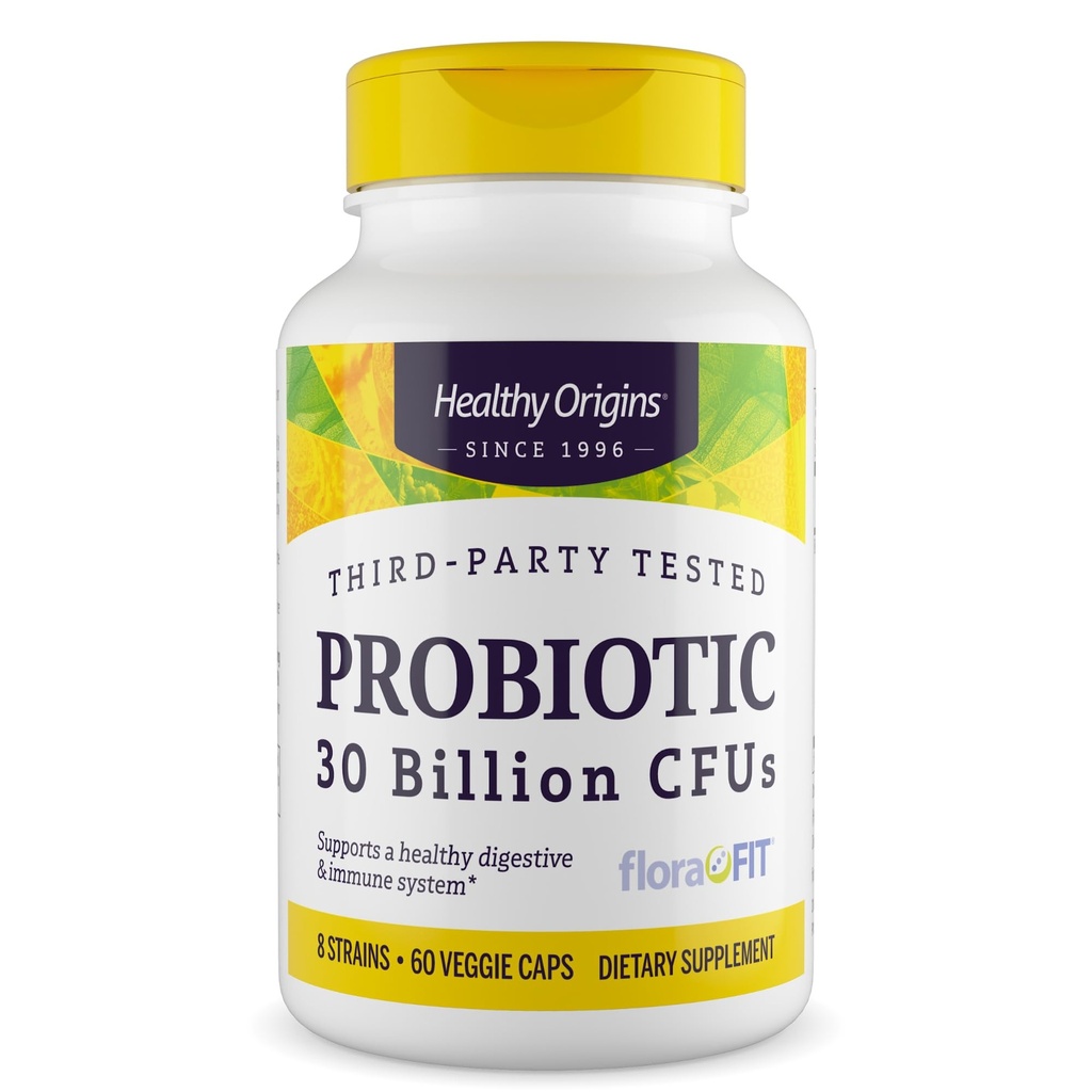 Probiotici 30 miliardi di CFU (Stile stabile, Non OGM, Gluten Free, Salute Digestiva, Salute Gut, Supporto Immune), 60 Caps Veggie