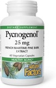 Fattori naturali Pycnogenol 25 mg, Supporto antiossidante per l'invecchiamento sano, 60 capsule
