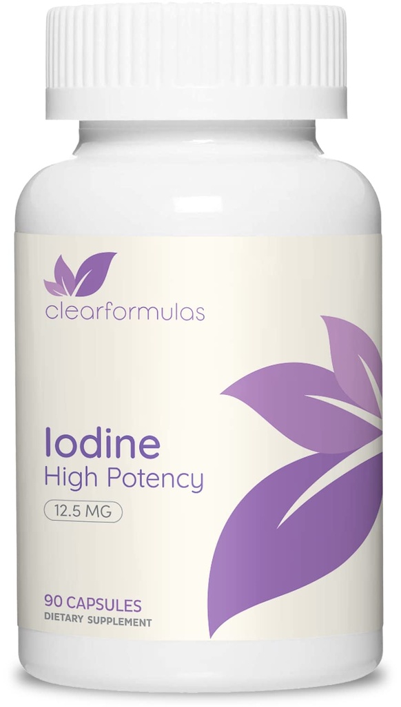 Integratore di Iodio di Potency Potassium - Potassium Iodide USP e Free Iodine Capsule 12.5mg Precise Dosage Blend - Capsule Alternativi al Supplemento di Lugol per l'energia tiroide e l'immunità (3 Mesi)