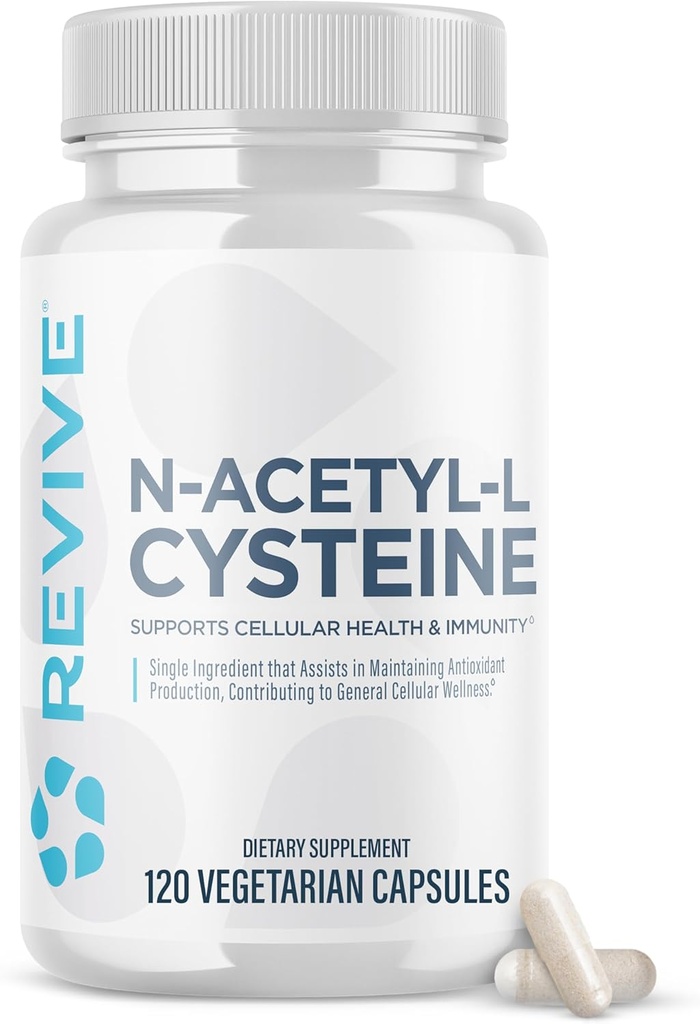 Revive MD NAC Supplemento per gli uomini e le donne - N-Acetyl Cysteine Supports Respiratory, Cardiovascular & Cellular Health - Antiossidante & Immune Support (120 Capsule, 60 Serve)