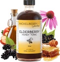 Mickelberry Gardens Elderberry Honey Tonic, Sambucus Syrup, Black Elderberry - Supporto immunitario per adulti e bambini (4 once)