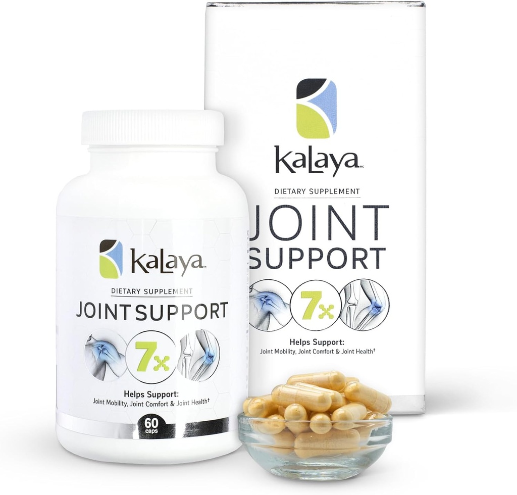 Kalaya 7X Joint Support Supplement - Disegnato da Professionisti Medici - per Giunti, Salute e Supporto Muscolo - con Turmerico, Collageno e Vitamina C - 60 ct