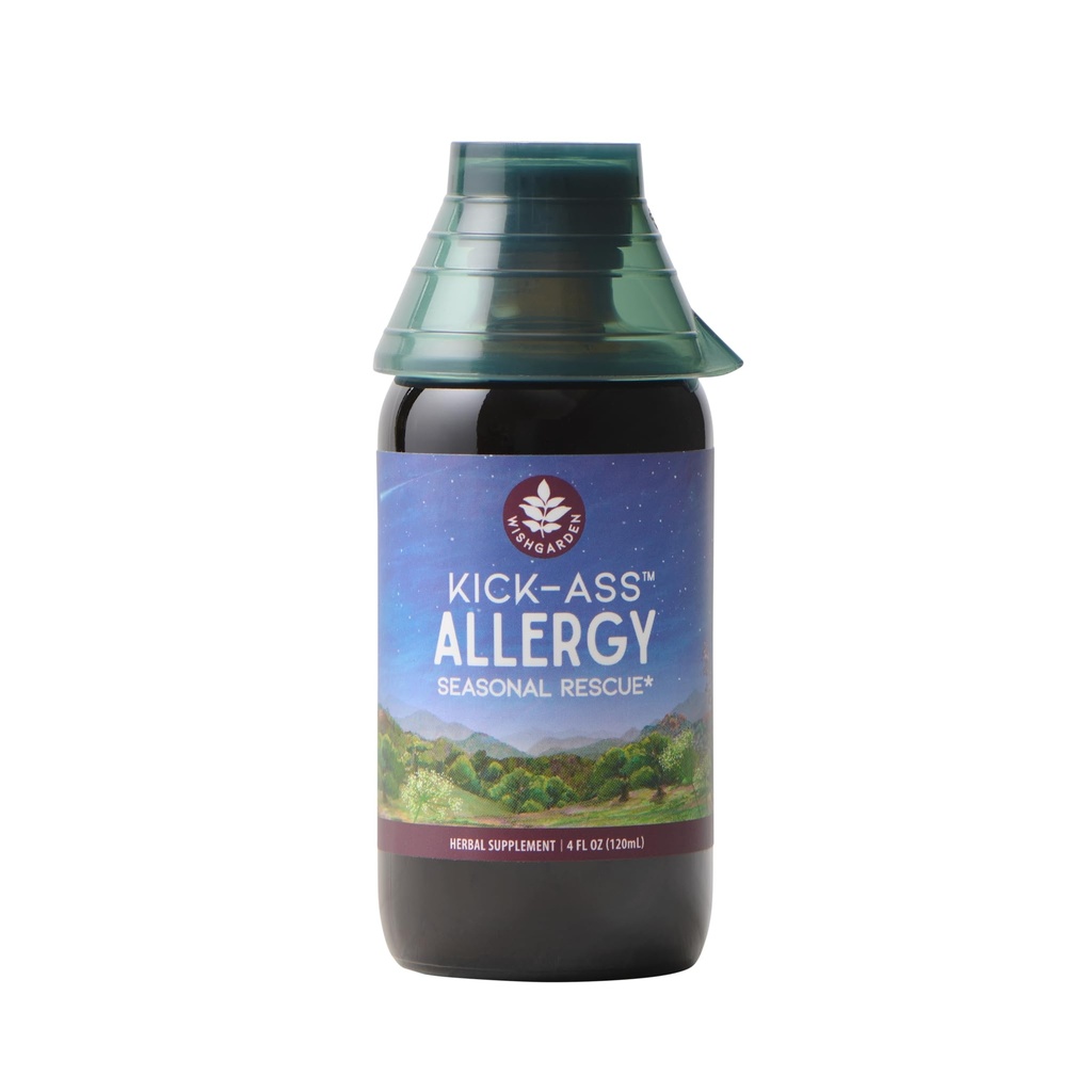 WishGarden Herbs Kick-Ass Allergy - Plant-Based non-Drowsy Herbal Allergy Supplement con Nettle Leaf, Echinacea, & Yerba Santa, Supports Healthy Histamine Response to Seasonal Irritants, 4oz