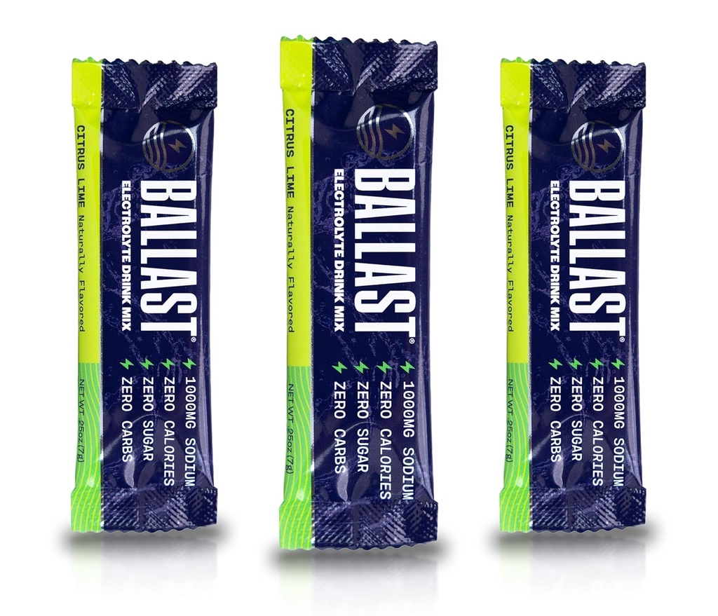 Ballast Zero-Sugar Electrolytes - Citrus Lime - Idration Powder Packets | Keto Friendly | Liquid Daily IV per Rapid Rehydration | Element Electrolytes Magnesium, Sodium e Potassium | 30 Count
