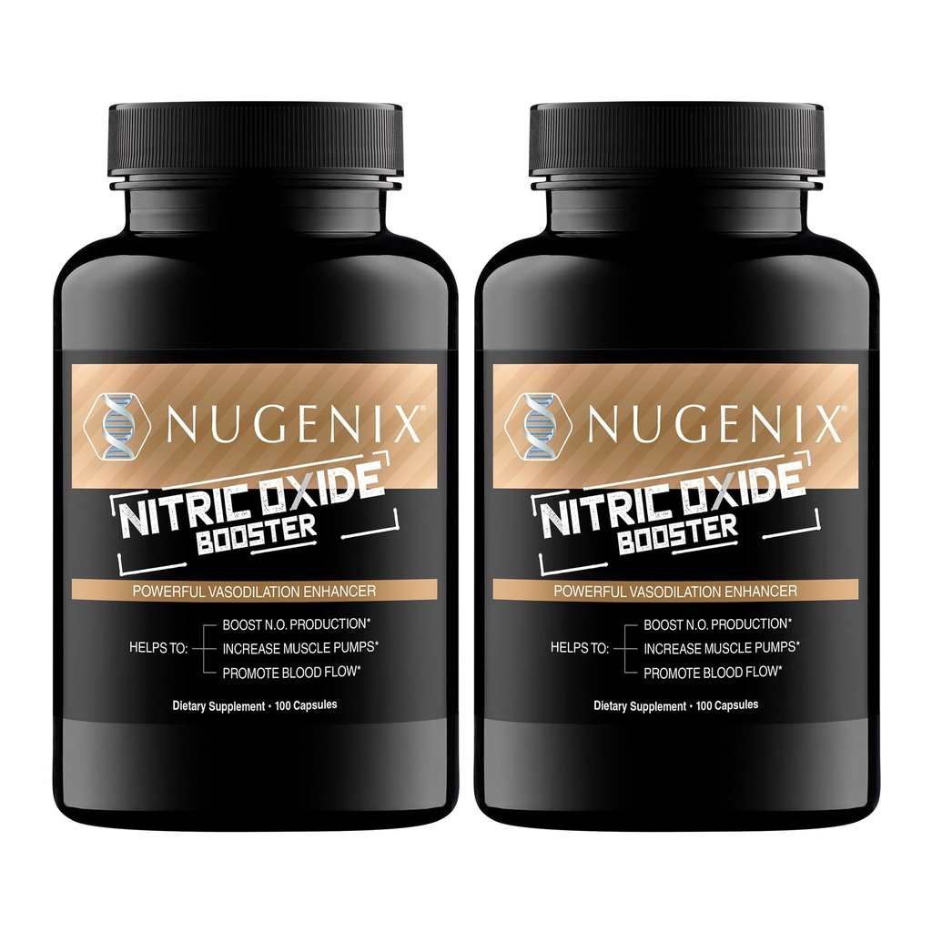 Nugenix Nitric Oxide Booster Supplemento - Nitric Oxide Flow, L-Arginina, L-Citrulline, Pine Bark Extract - Vasodilatatore - 200 Conte
