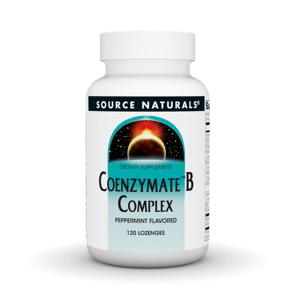 Fonte Naturals Coenzymate B Complex - Sapore di menta piperita che si scioglie in bocca - Vitamine B - 120 Lozenges