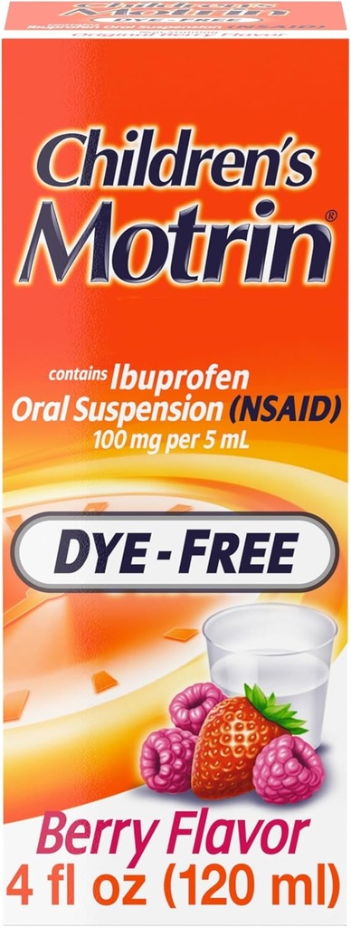 Medicina della sospensione orale per bambini Motrin per bambini, 100mg Ibuprofene, Aroma di bacche, 4 fl. oz