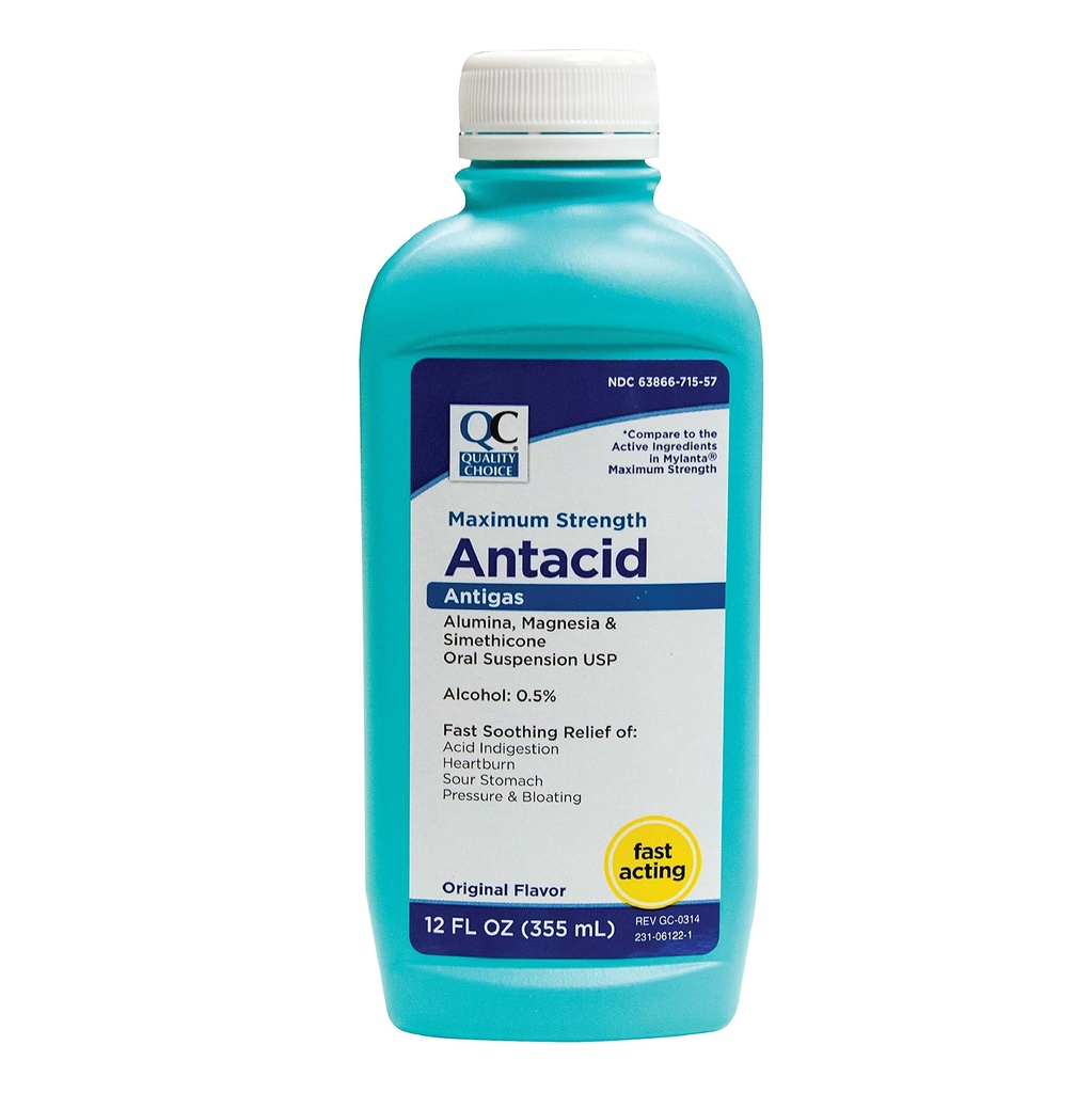 Scelta di qualità Massima resistenza Antacid Antigas Oral Sospensione, Gusto originale - 12 Oz