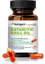 Olio di Krill antartico 350 mg, capsule organiche riempite liquide, Omega-3 EPA, DHA, Astaxantina e Phospholipids supplemento, cuore di supporto, cervello e salute comune, nessun retrogusto di pesce, 30 Conte