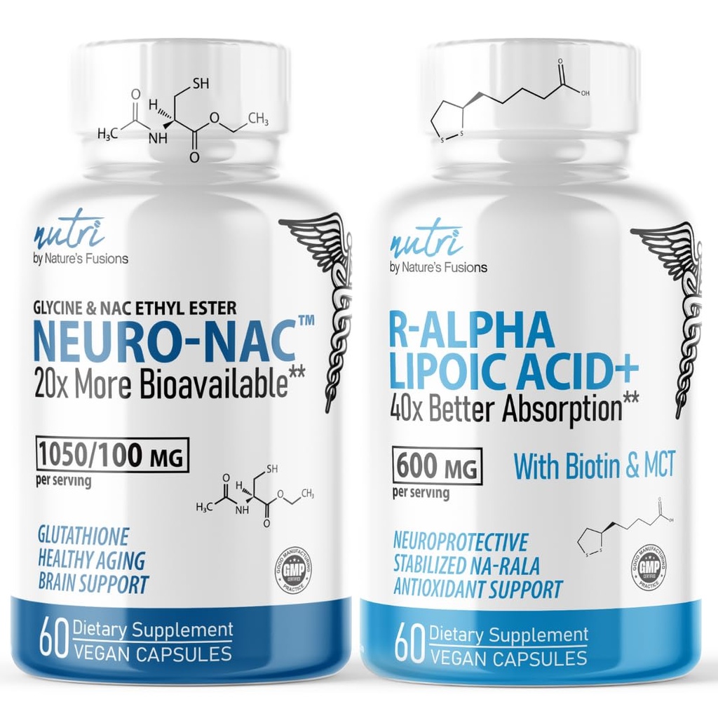 Fusioni della natura Neuro Nac (NAC Ethyl Ester) & R Alpha Lipoic Acid 600mg (60ct)