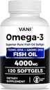 Olio di pesce Omega 3 (4000mg), 120 Softgels,Omega 3 integratori di acido grasso con EPA & DHA per la salute del cervello e del cuore*
