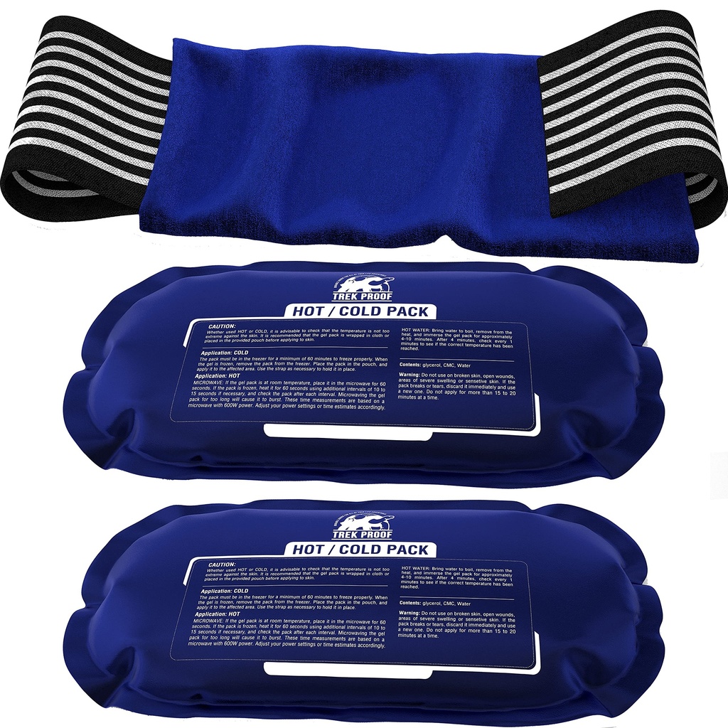 Pacchetti di ghiaccio per lesioni riutilizzabili (3-Piece Set) – Hot and Cold Ice Pack Therapy Gel Wrapy – Supporta il recupero, Joint and Muscle Pain – Knees, Back & More (3 Piece Set - Classic)