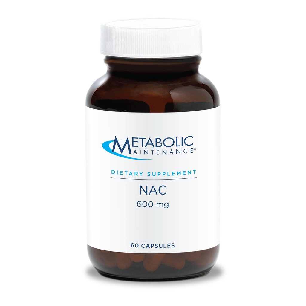 Manutenzione metabolica NAC 600 mg capsule - N-Acetyl Cysteine 600 mg Supplemento per fegato e supporto immunitario - Difesa antiossidante per uomini e donne 50+ - 60 capsule