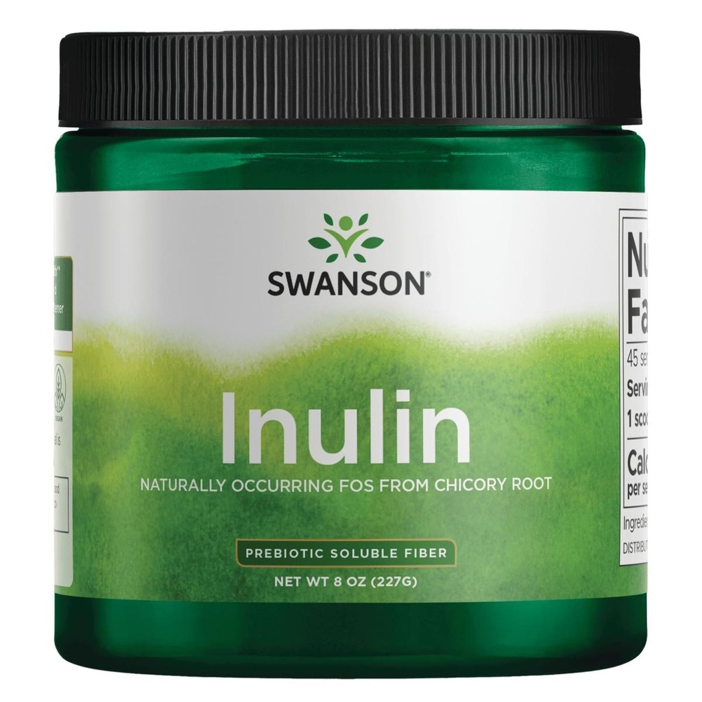 Swanson Inulin - Polvere di fibra solubile prebiotica Promuovere la salute digestiva - Naturally Occurring FOS da Chicory Root Supporting Performance Gut Complessiva - (8 oz Ciascun)