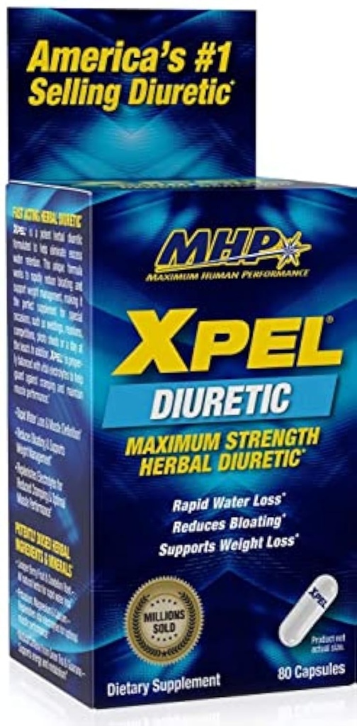 Integratore alimentare MHP Xpel - Diuretico di massima resistenza, 80 capsule