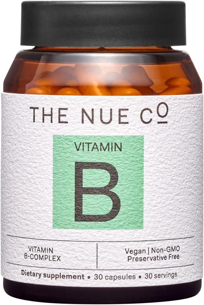 Il Nue Co. Vitamina B Supplemento, Supporta l'energia, Promuove la pelle sana e capelli, Vegan, senza glutine, 30 capsule