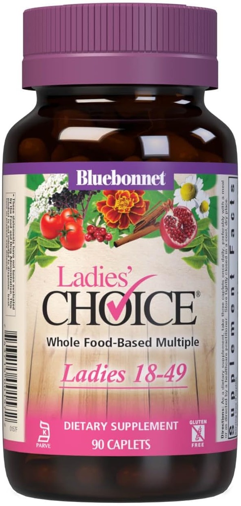 Bluebonnet Nutrition Scelta delle signore Tutto Cibo Basato Multiplo per le donne 18-49, 90 Conte Viola/Pink