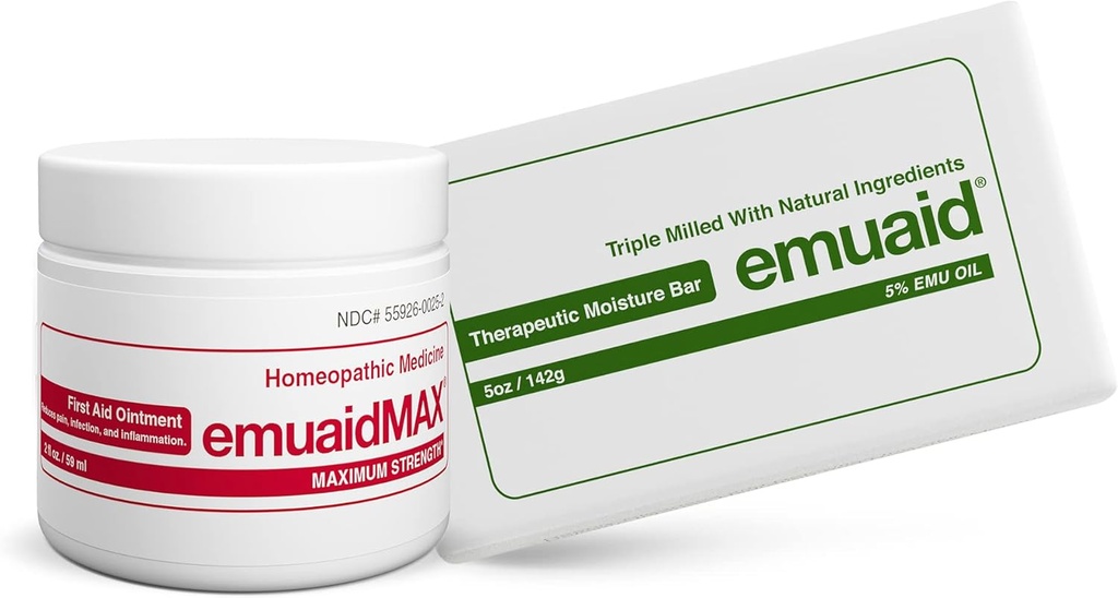 emuaid EMUAIDMAX Kit di sradicatore di funghi per unghie - EMUAIDMAX Forza massima 2oz con barra di umidità terapeutica