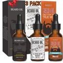 3 Pack Beard olio per gli uomini, condizionamento e idratante per una migliore crescita del cuscinetto - Set regalo (Fengyin Green Tea/Glamour movimento/Azure)