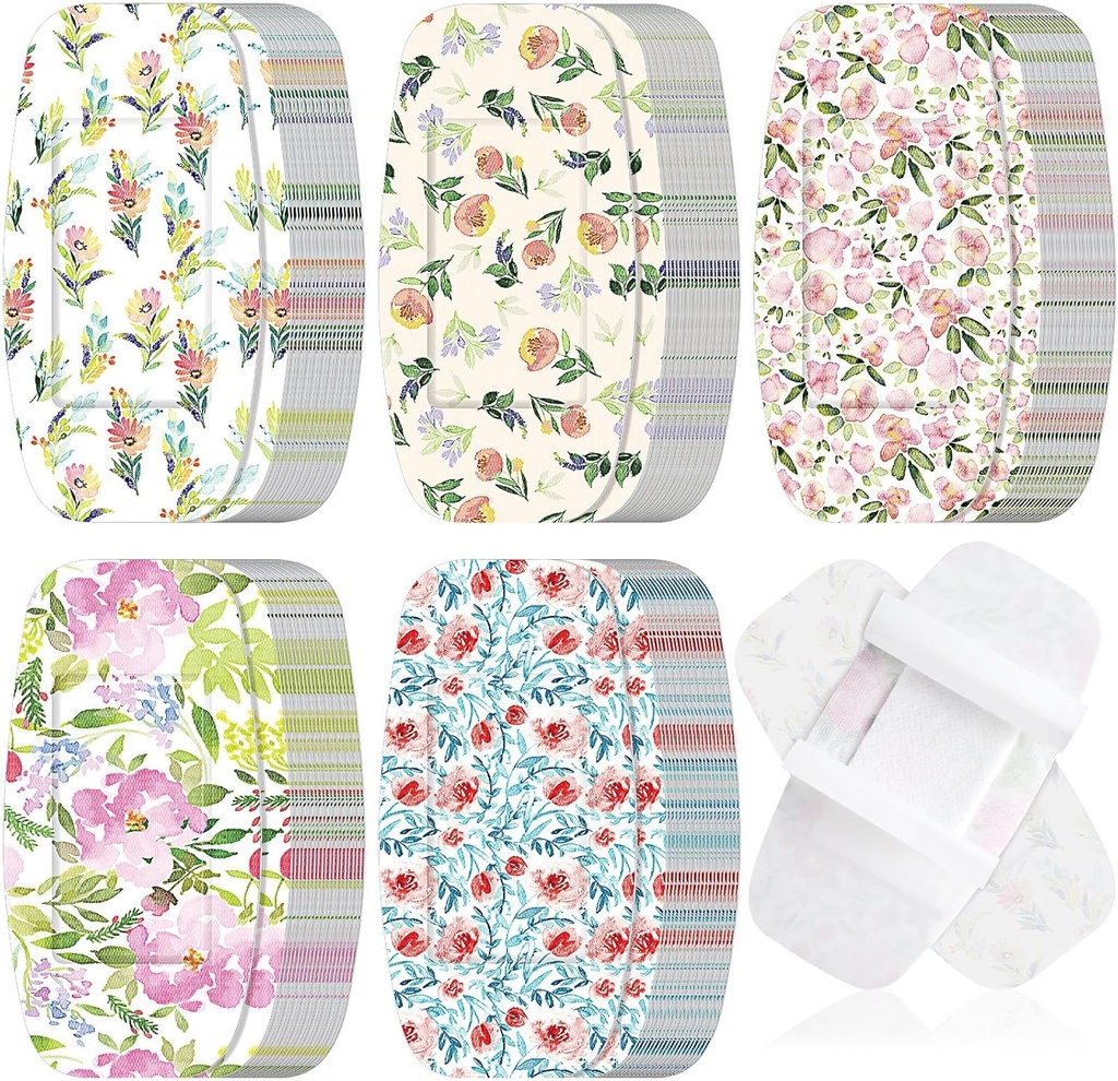 Sinmoe 100 Pcs Grandi Bandages 2 x 4 pollici Latex libero grande adesivo Fiore Wound Care Tessuto flessibile Bandages per la cura e proteggere i tessuti