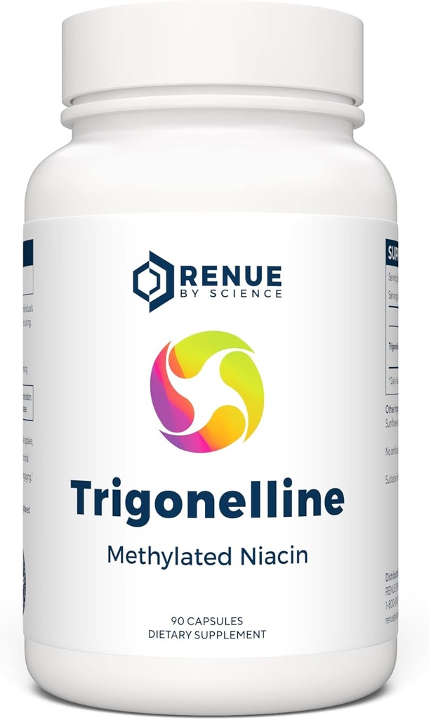 Renue By Science Trigonelline | Trigonelline ad alta resistenza TRG Niacin metilato - 250 mg Trigonilline Supplemento capsule | Non-GMO | Made in the USA & Third-Party Tested